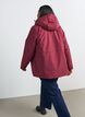 Winter jacket with hood and adjustable waist, Red, Model image number 2
