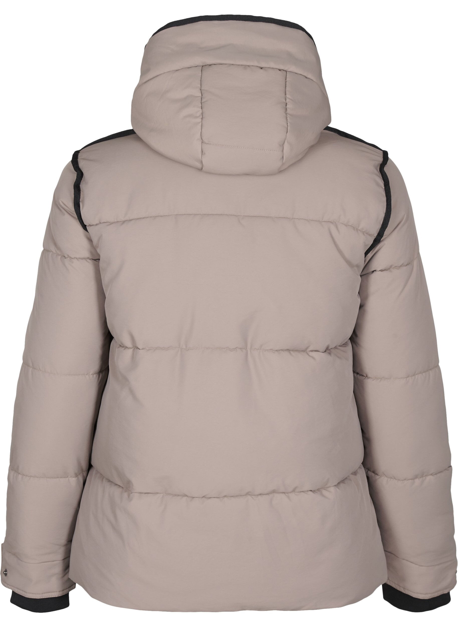 Zizzifashion Short puffer jacket with contrast details, Beige, Packshot image number 1