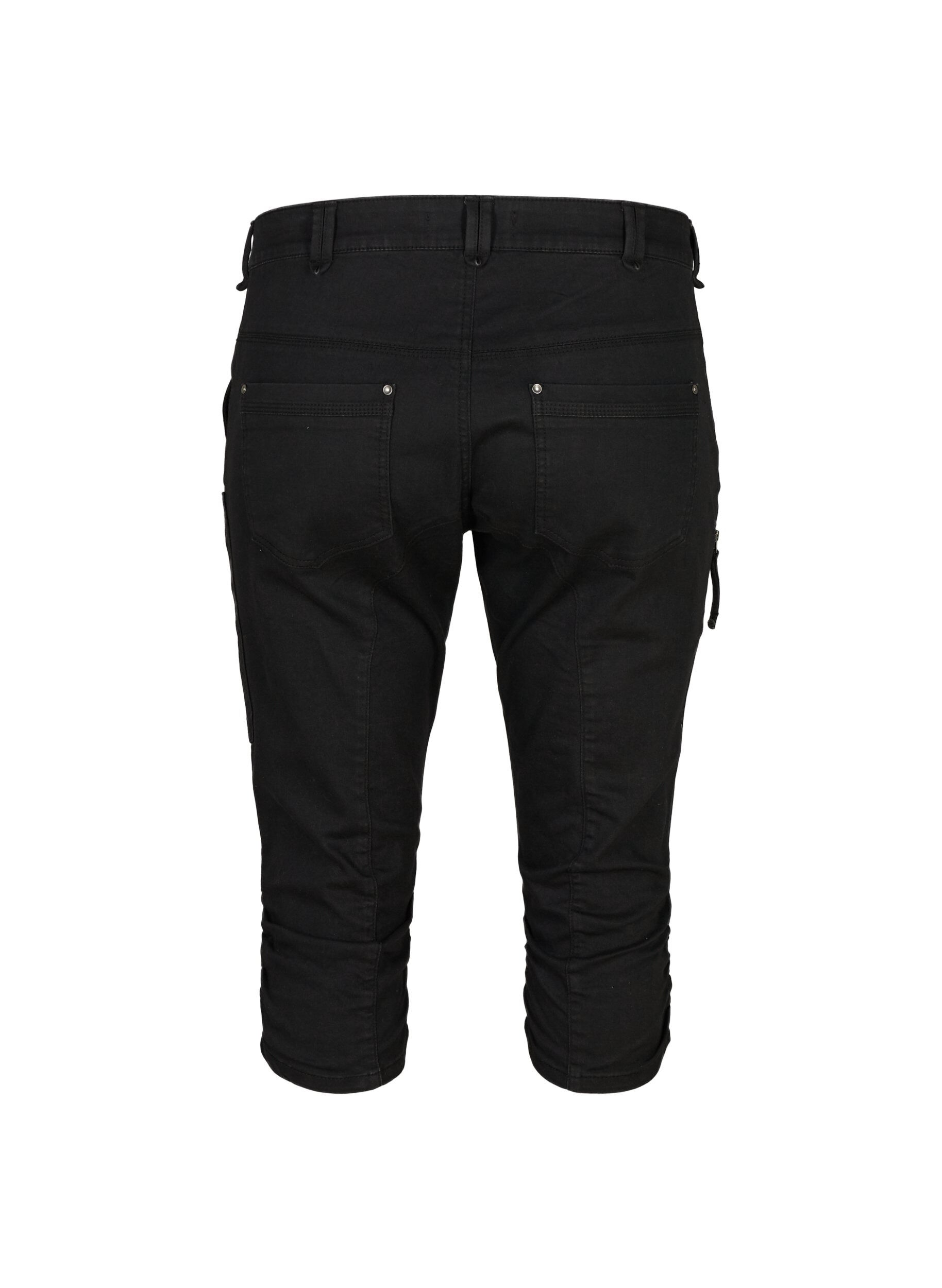 ZizzifashionSlim fit capri jeans with pockets, Black, Packshot image number 1