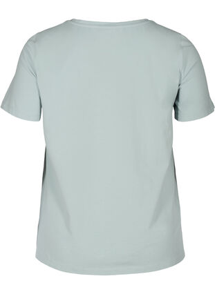Basic t-shirt with v-neck, Gray mist, Packshot image number 1
