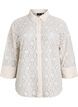 Lace shirt with 3/4 sleeves, Vanilla, Packshot image number 0