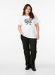 T-shirt in organic cotton with floral print, B. White w. Rose, Model image number 2