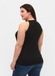 Ribbed cotton tank top, Black, Model image number 1