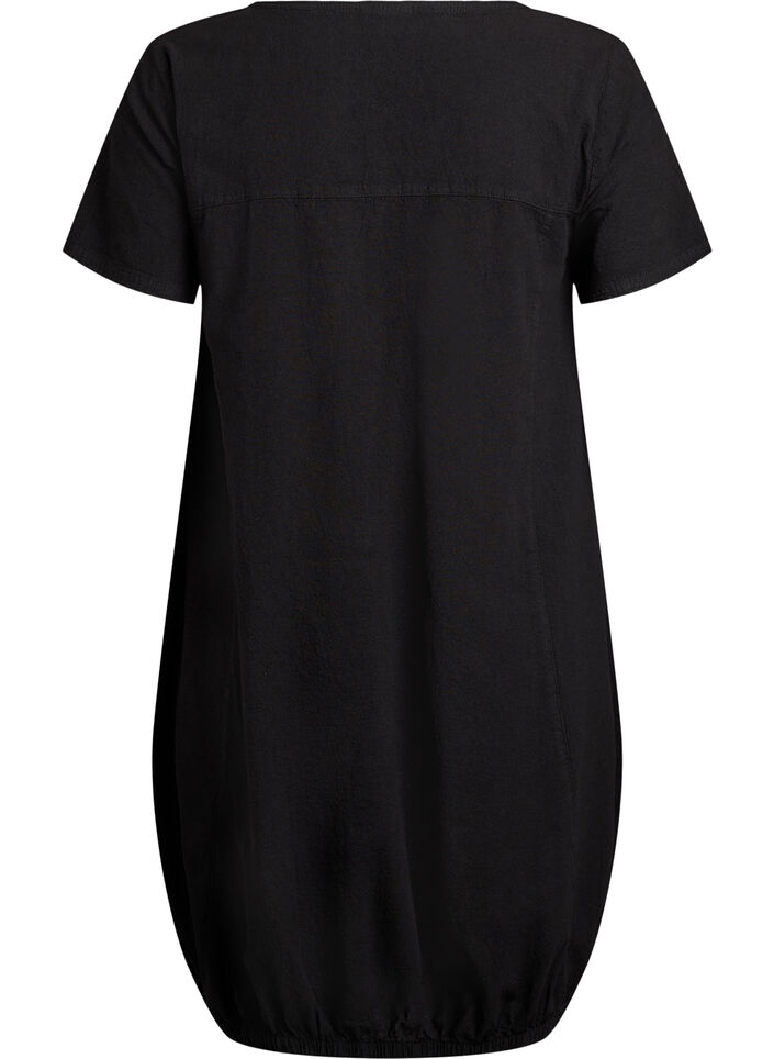 Short-sleeved cotton dress, Black, Packshot image number 1