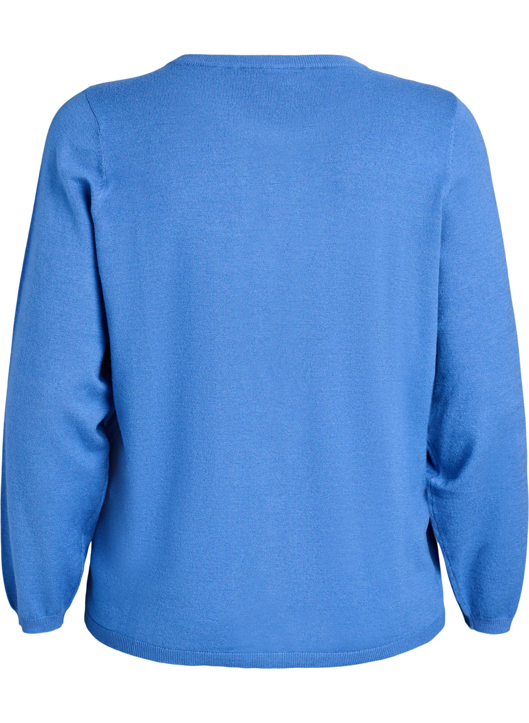 ZizzifashionCardigan with round buttons, Blue, Packshot image number 1