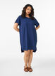 Short dress with a crinkled texture and short sleeves, Blue, Model image number 1