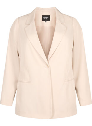 FLASH - Simple blazer with button, Pumice Stone, Packshot image number 0