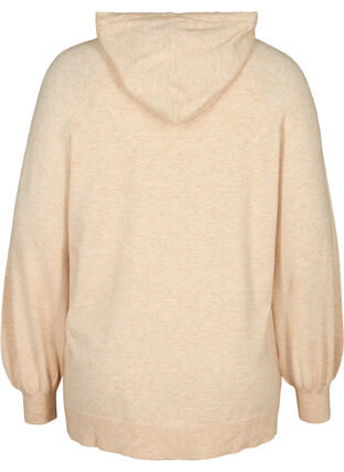 Melange knit hoodie with pocket, Pumice Stone Mel., Packshot image number 1