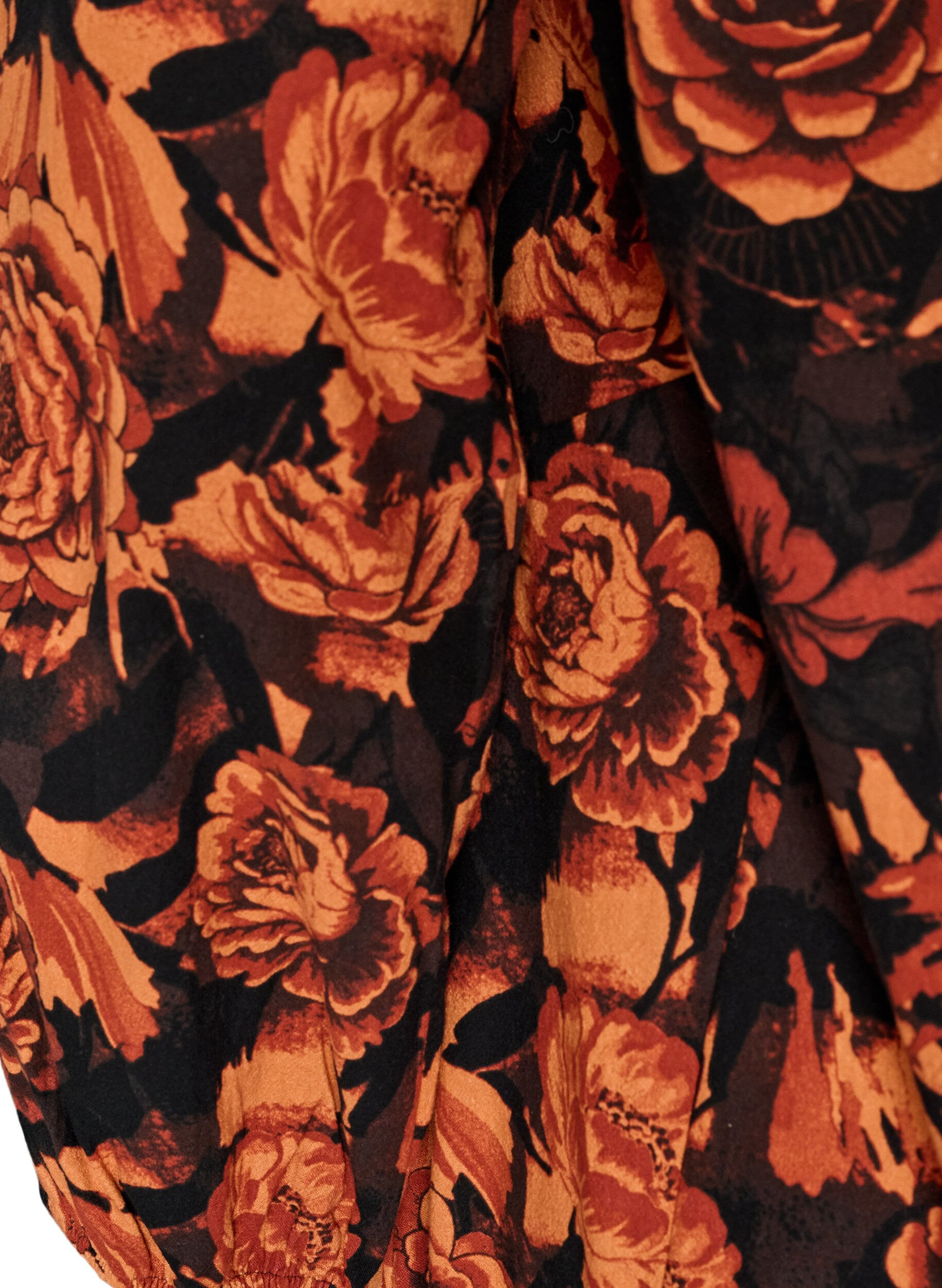 ZizzifashionShort cotton dress with an elasticated hem and long sleeves, Black, Packshot image number 3