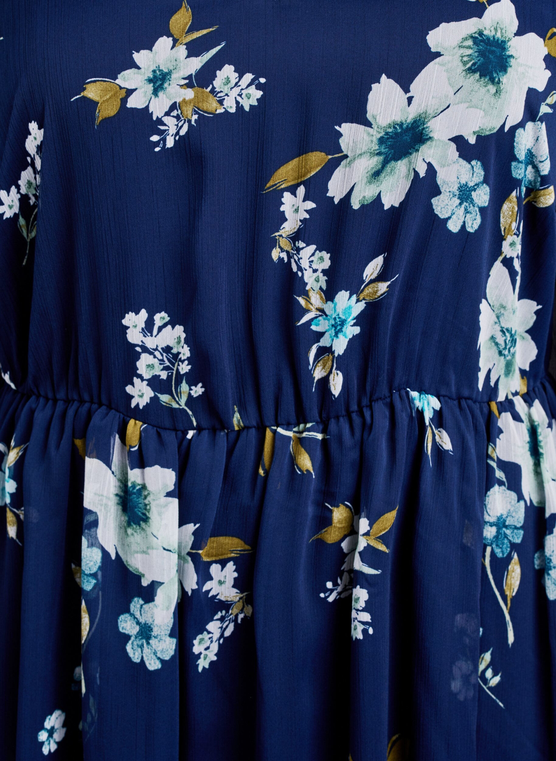 Zizzifashion Chiffon party dress with long sleeves, Blue, Packshot image number 3