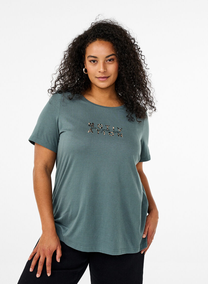 FLASH - T-shirt with motif, Green, Model image number 0
