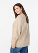 Knit blouse with rhinestones, Beige, Model image number 2