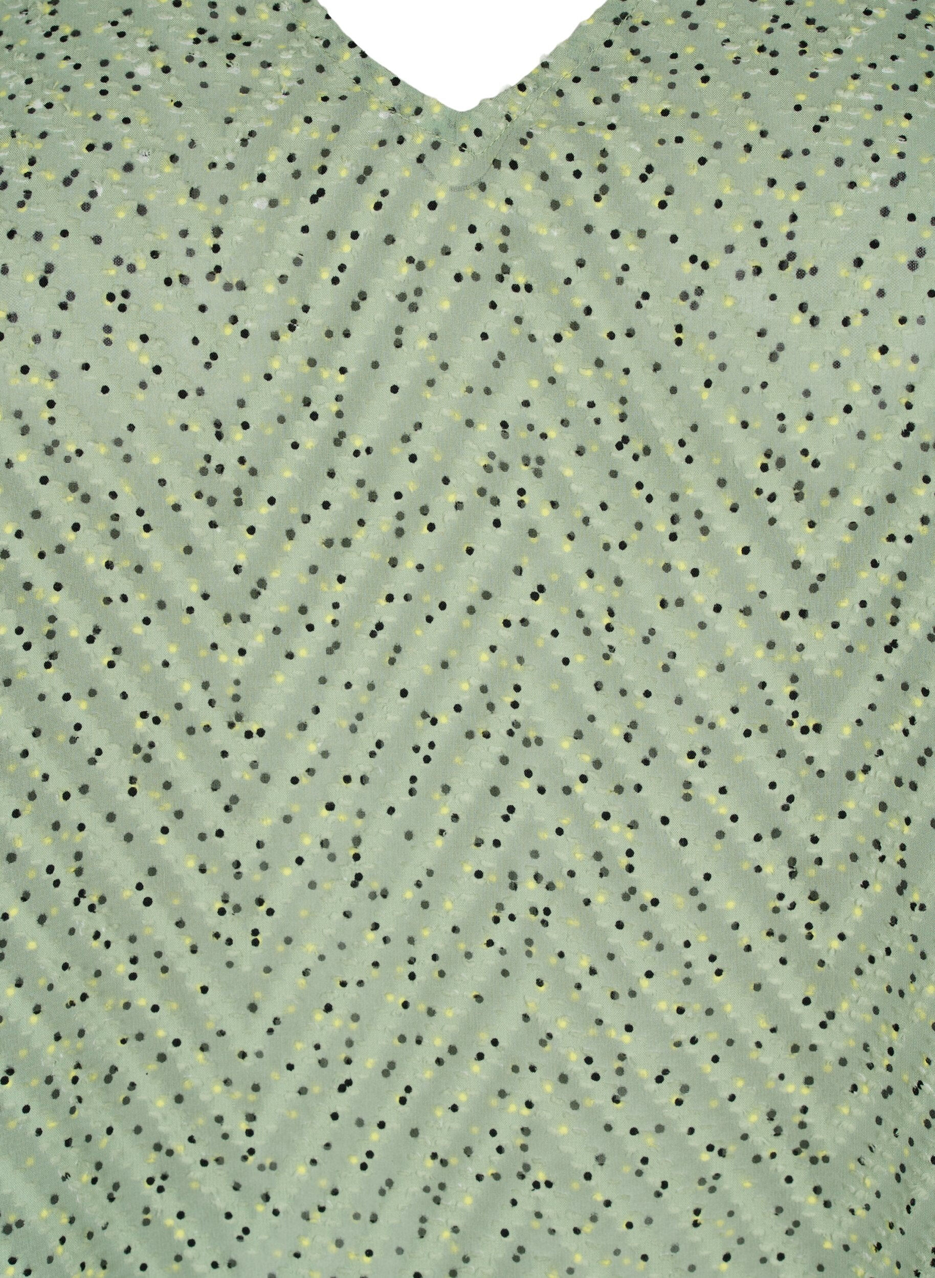 Zizzifashion Dotted blouse with short sleeves, Seagrass Dot, Packshot image number 2