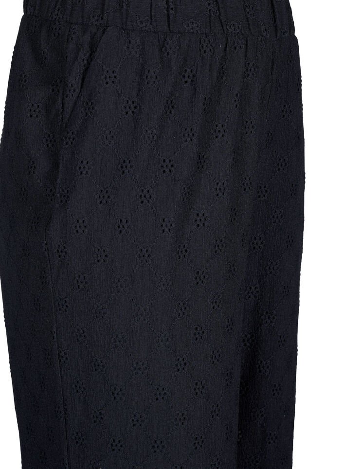 Loose trousers with hole pattern, Black, Packshot image number 2