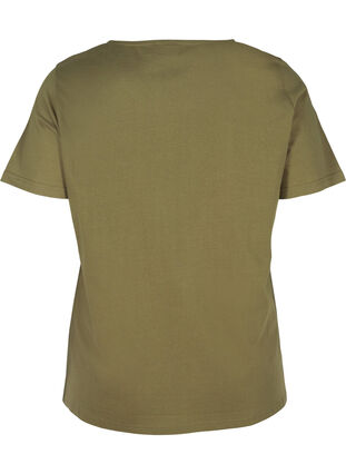 Cotton T-shirt with print, Ivy Green, Packshot image number 1
