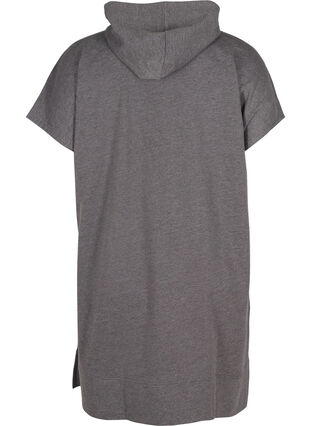 Long sweatshirt with short sleeves, Dark Grey Melange, Packshot image number 1