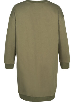 Long-sleeved sweater dress with pockets, Deep Lichen Green, Packshot image number 1