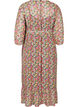 Floral midi dress with a tie belt in the waist, Pink Flower AOP, Packshot image number 1