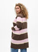 Long knit cardigan with wide stripes, Brown, Model image number 2