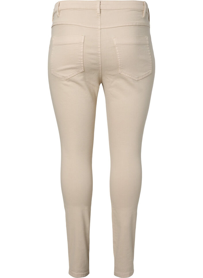 High waisted Amy jeans with super slim fit, Oatmeal, Packshot image number 1