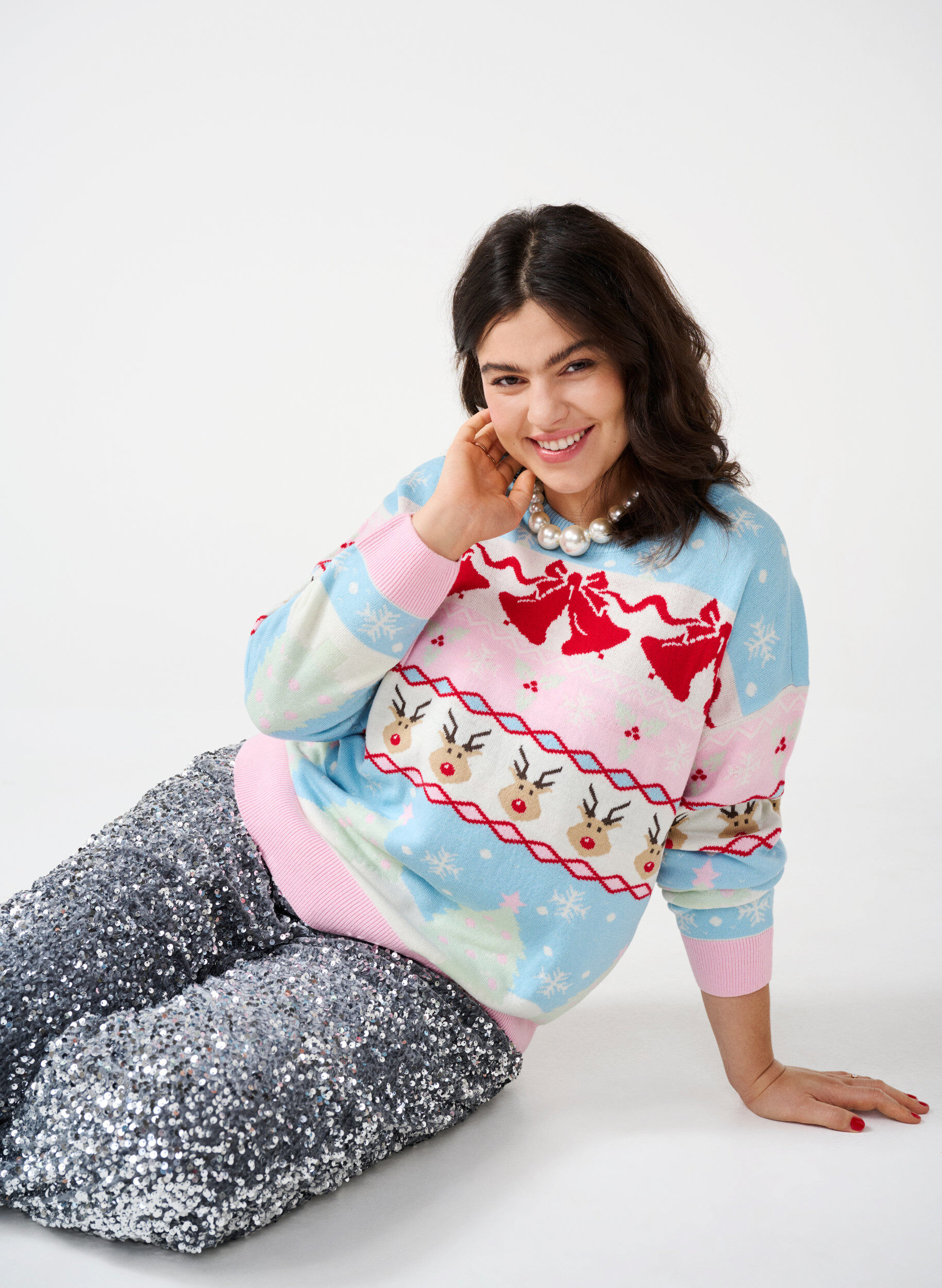 Zizzifashion Christmas jumper, Cerulean Comb, Image image number 0