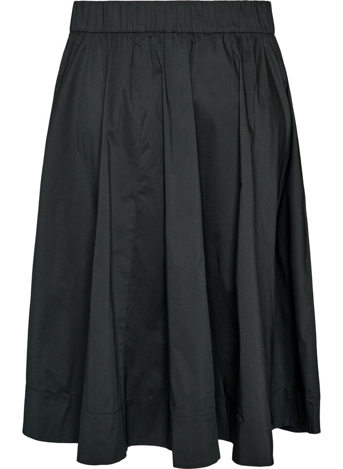 Wide A-line midi skirt, Black, Packshot image number 1