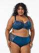 Underwire bra with lace and padded cups, Blue, Model image number 1