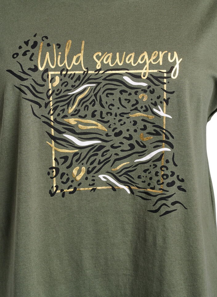 T-shirt with animal print and text, Thyme W. Wild, Packshot image number 2