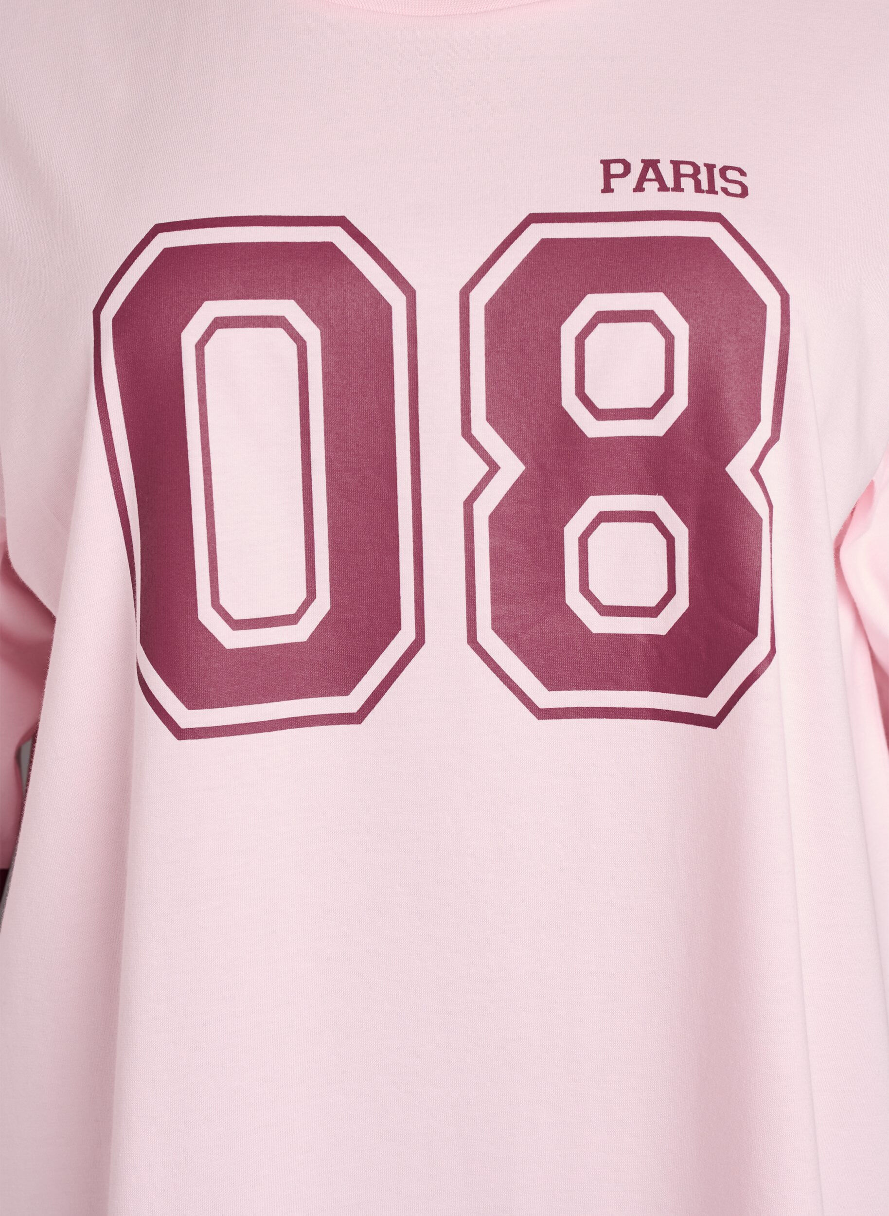 Zizzifashion Oversized college T-shirt with 3/4 sleeves, Pink, Packshot image number 2