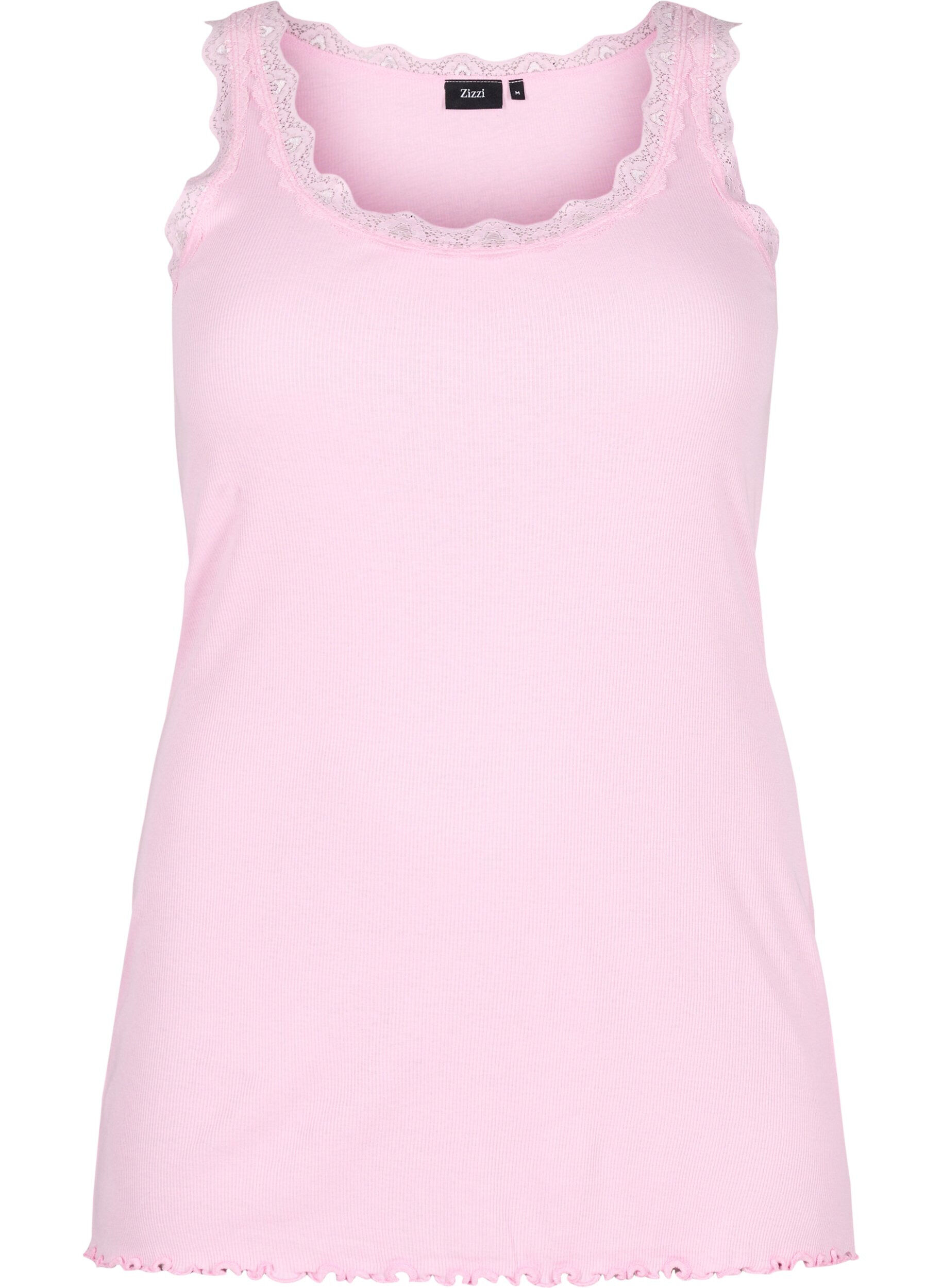 Zizzifashion Top with lace trim, Pink, Packshot image number 0