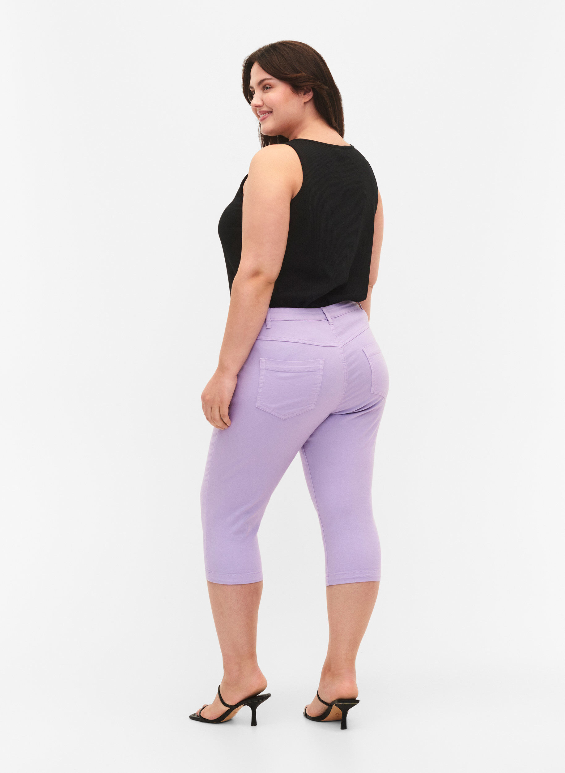 Zizzifashion Tight-fitting Emily capri trousers, Lavender, Model image number 1