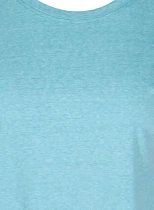 Marled cotton t-shirt, River Blue Melange, Packshot image number 2