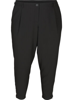 Cropped trousers in a classic design, Black, Packshot image number 0