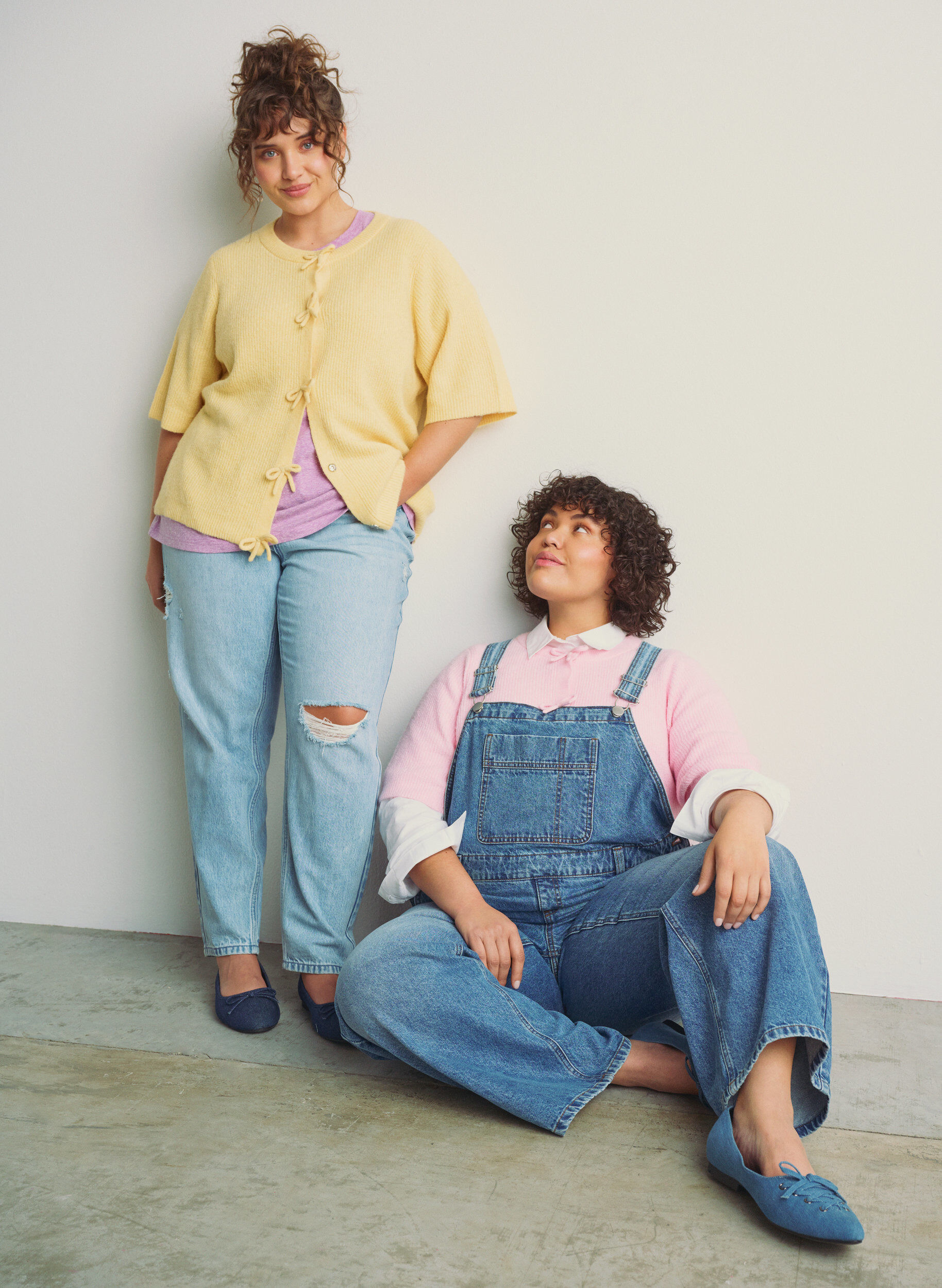 Wide-leg denim overalls