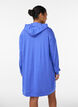 Short hoodie dress with a kangaroo pocket, Blue, Model image number 2