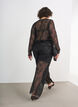 Mesh trousers with floral embroidery and sequins, Black, Model image number 2