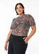 Mesh blouse with short sleeves, Black, Model image number 0