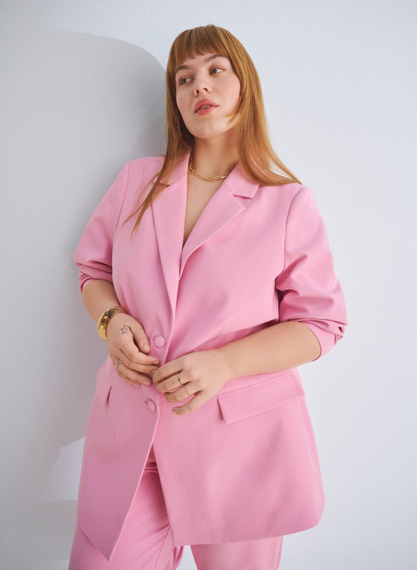 Classic blazer with button closure, Pink, Image image number 0