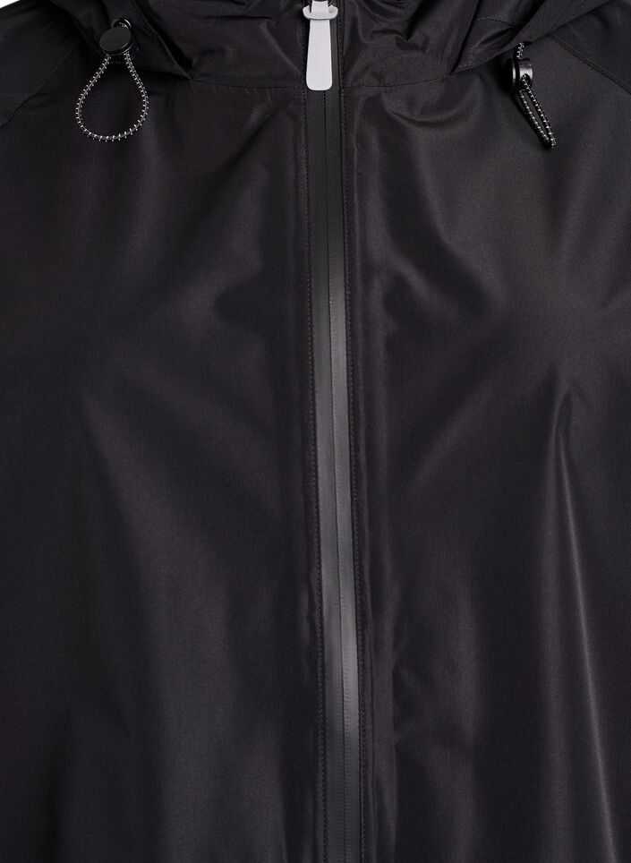 Rain jacket with reflective details, Black, Packshot image number 2