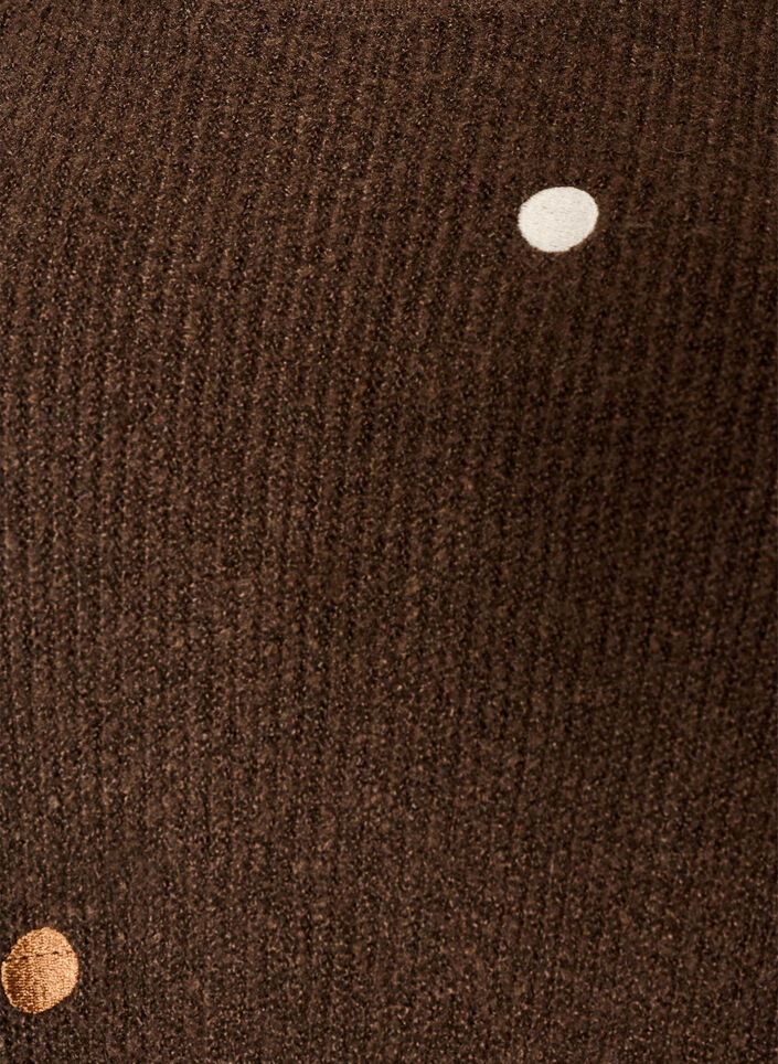 Knitted blouse with small embroidered motifs, Brown, Packshot image number 2