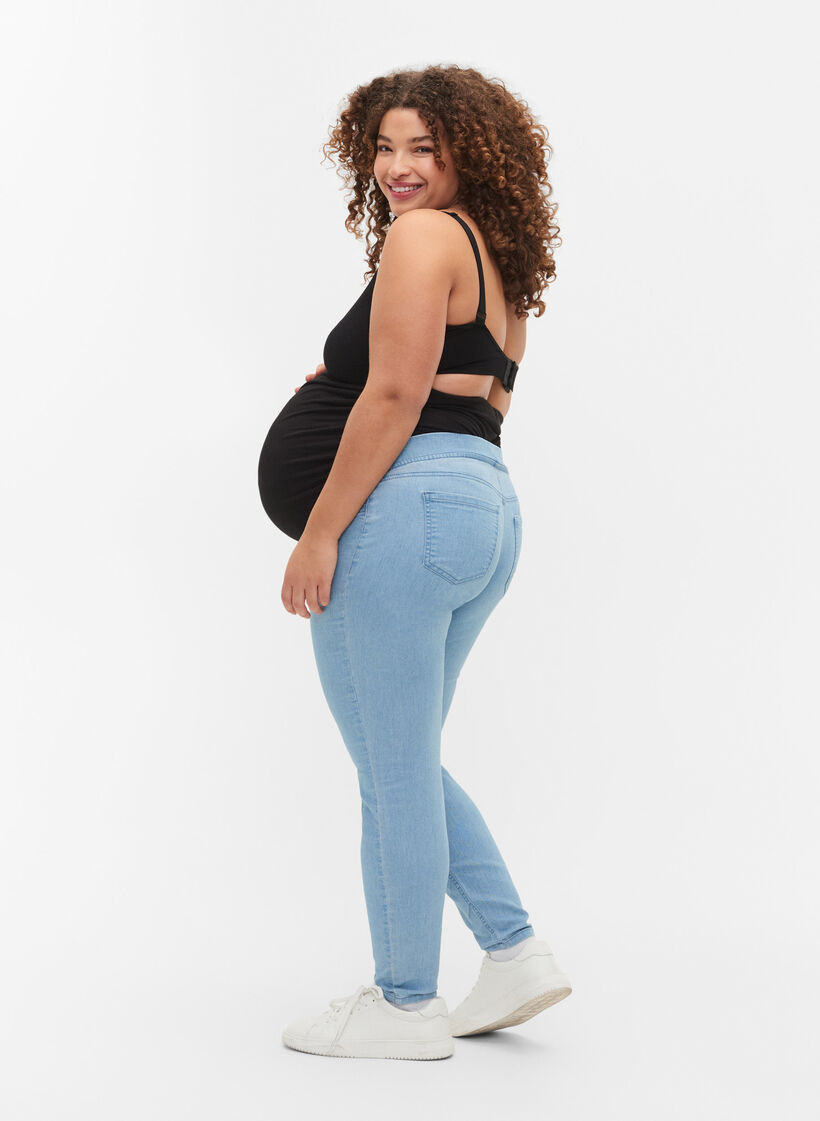Pregnancy jeggings with back pockets, Light Blue, Model image number 1