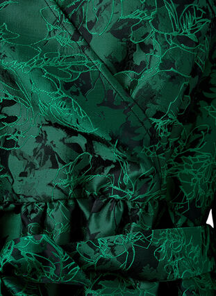 Short wrap dress with 3/4 sleeves, Green , Packshot image number 3