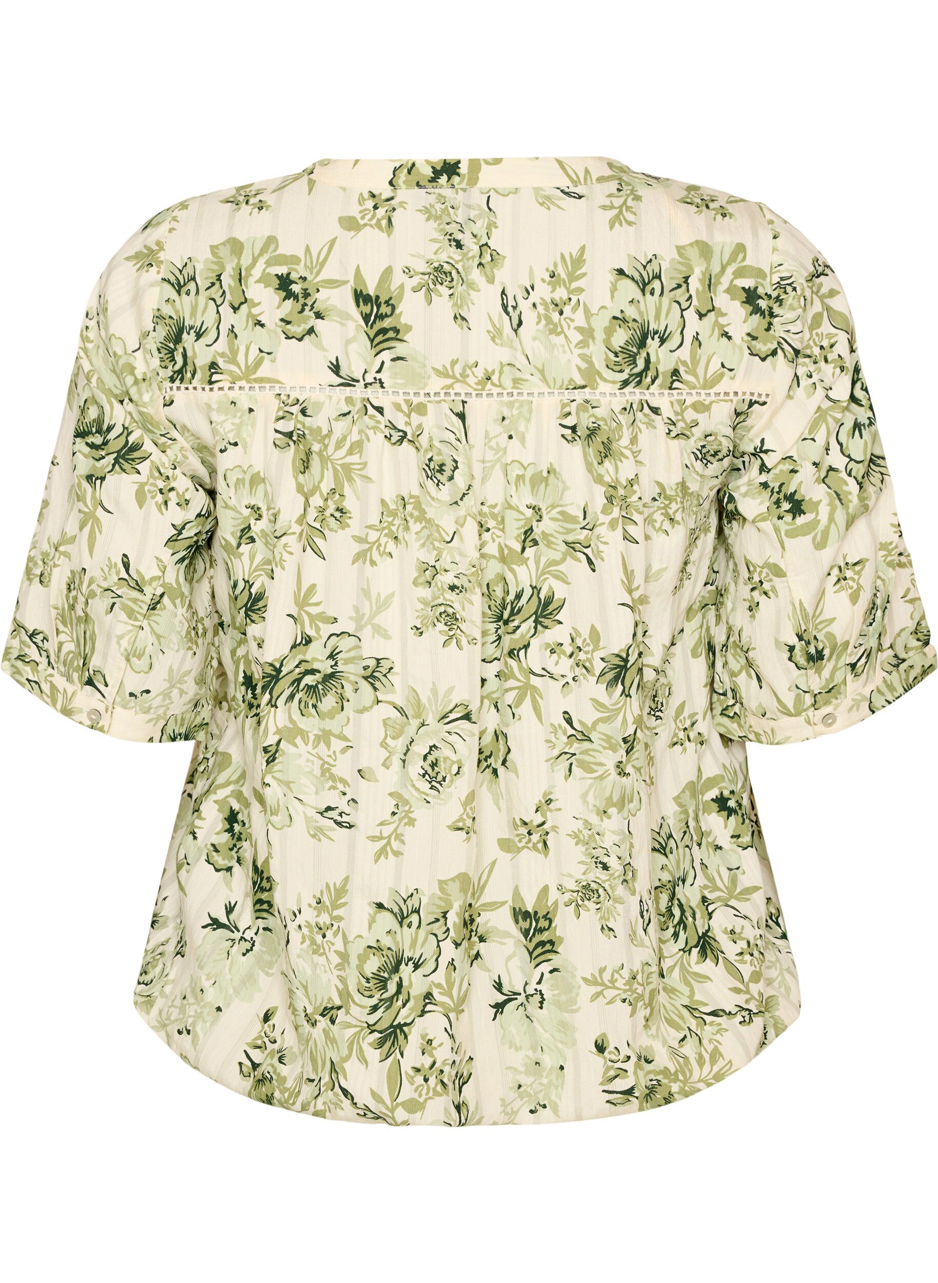 Zizzifashion Blouse with print and 1/2 sleeves, Green, Packshot image number 1