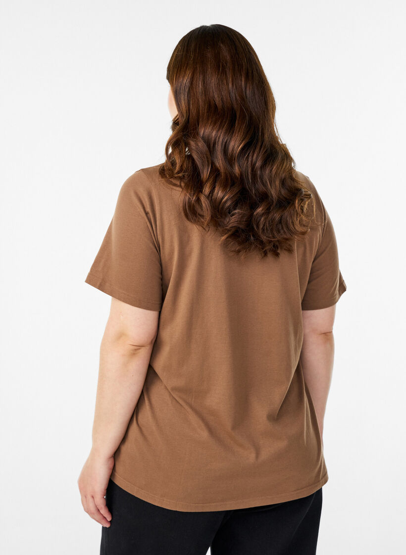 T-shirt with motif, Brown, Model image number 2