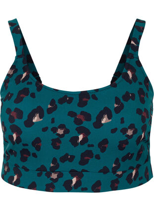 Bikini top with adjustable shoulder straps, Teal Leopard, Packshot image number 0