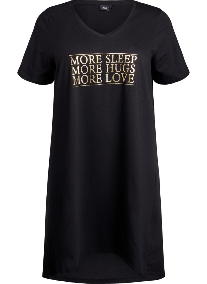 Organic cotton nightgown with v-neck, , Packshot image number 0