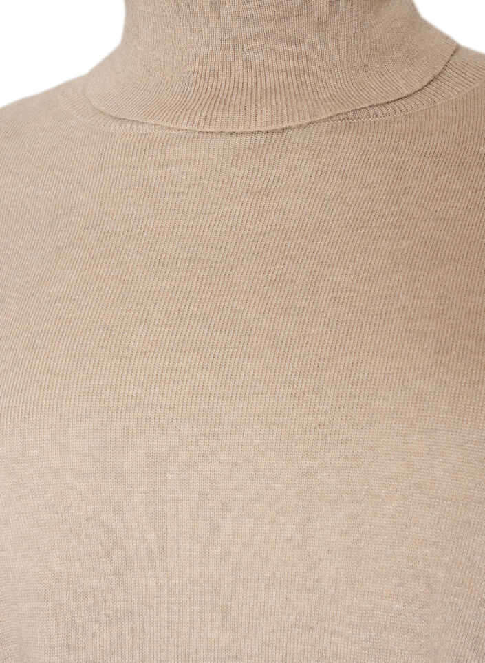 Turtleneck jumper with a loose fit, Beige, Packshot image number 2