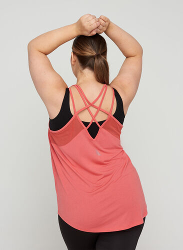 Workout top with cross-over details, Rose of Sharon, Model image number 1