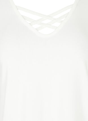 Short sleeve t-shirt with v-neckline, Warm Off-white, Packshot image number 2