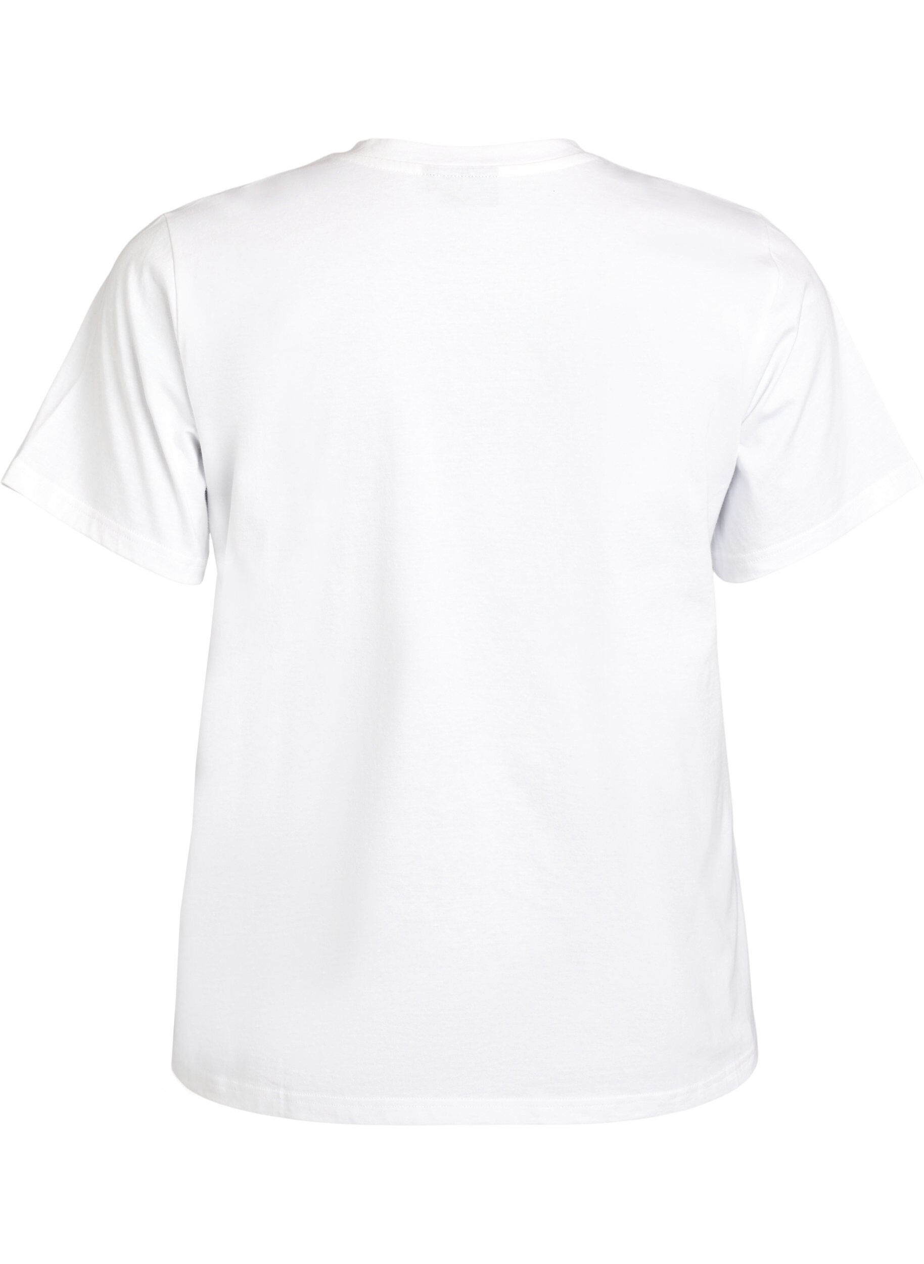 Zizzifashion T-shirt with sequin flowers, White, Packshot image number 1